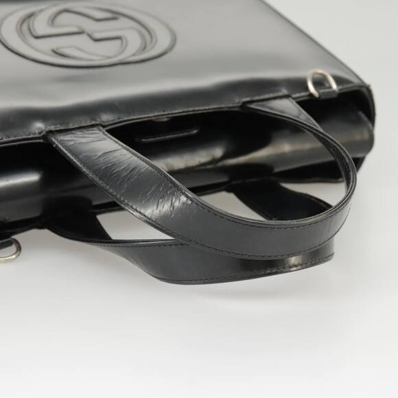 GUCCI Hand Bag Enamel Black Silver 000 2058 0504 5 - Picture 7 of 13